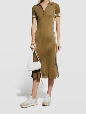 Rag & Bone Peyton Polo Dress in Deep Olive Size M